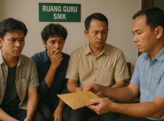 Ilustrasi: Pencari kerja menyerahkan sejumlah uang kepada oknum guru dan dijanjikan bekerja lewat orang dalam (Ordal).